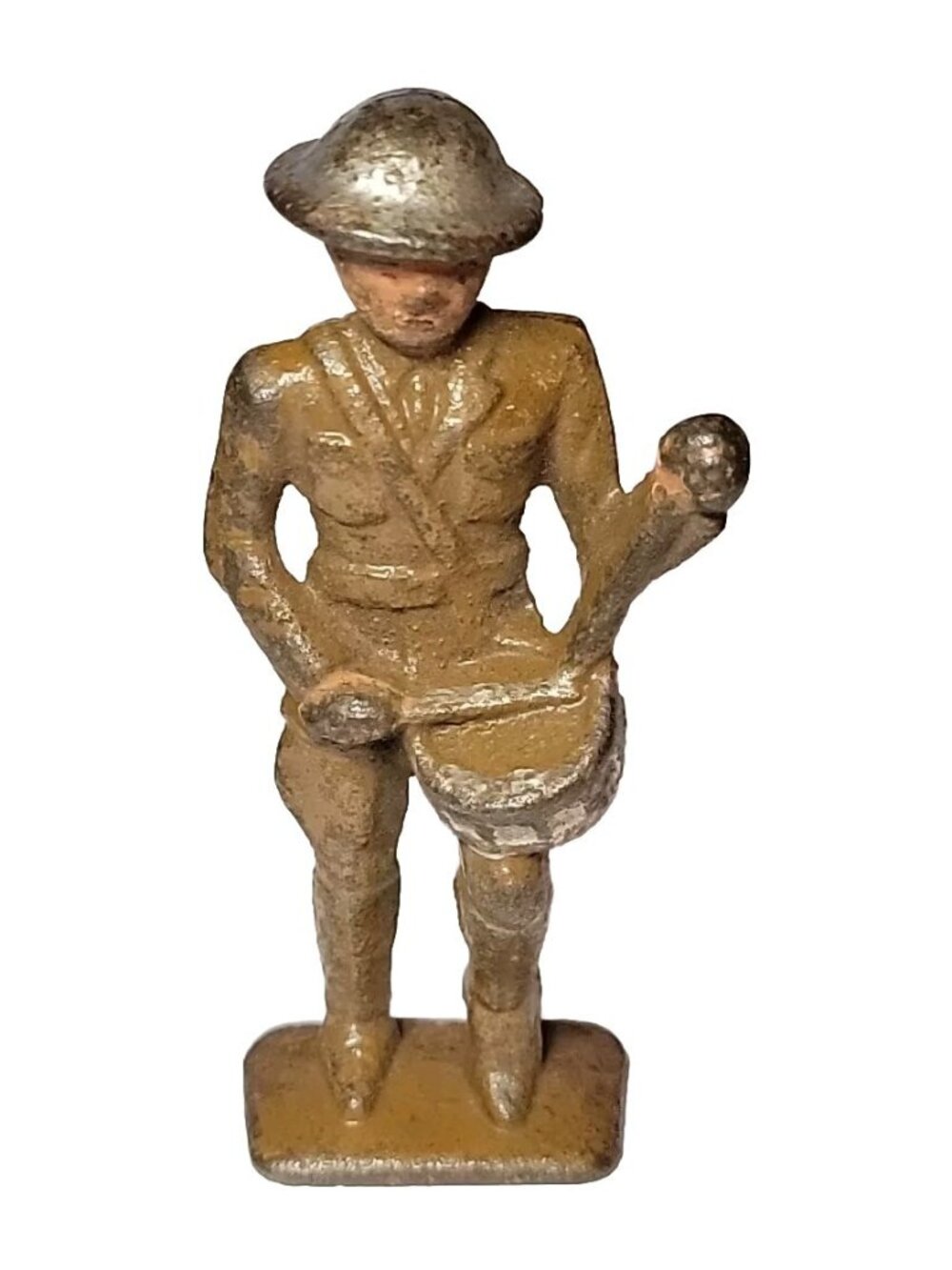 G84 Grey Iron Toy Soldier Legion Drummer Vintage Antique Dimestore Mililtaria